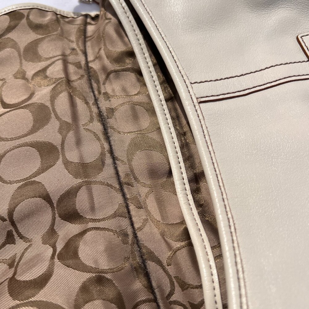 Vintage Coach Soho Ivory Off White Large Shoulder Bag Style 9248 - Picture 12 of 16